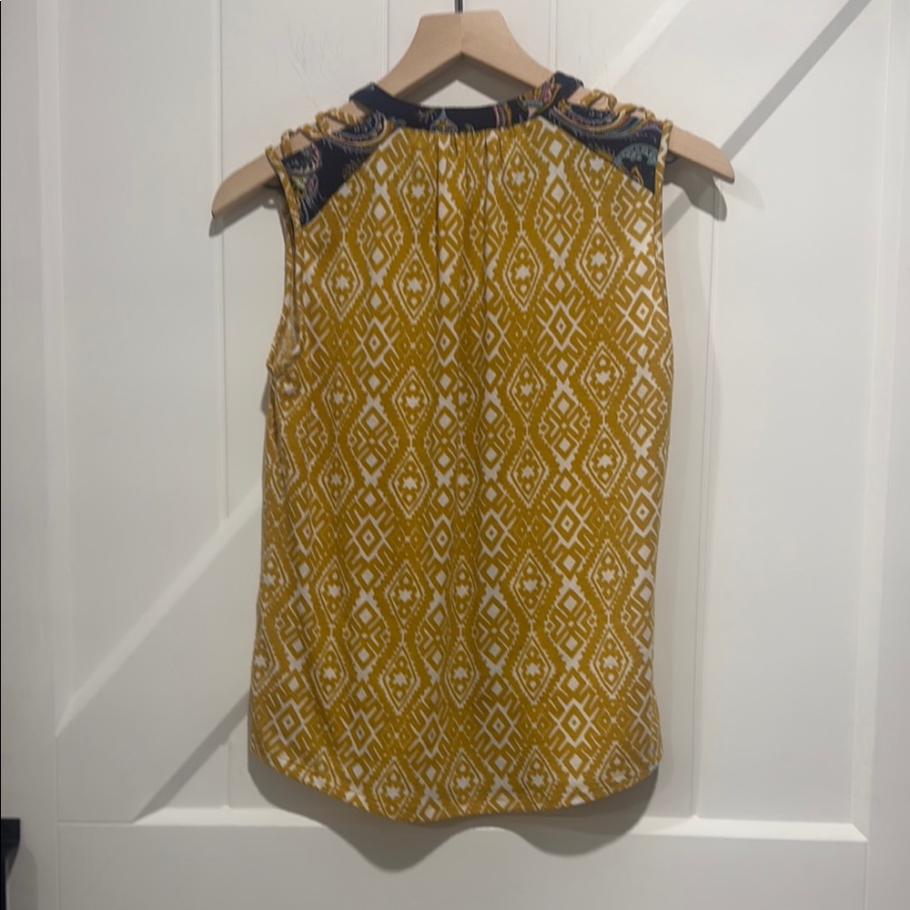 THML Gold Graphic Embellished Sleeveless Blouse - Picture 3 of 3